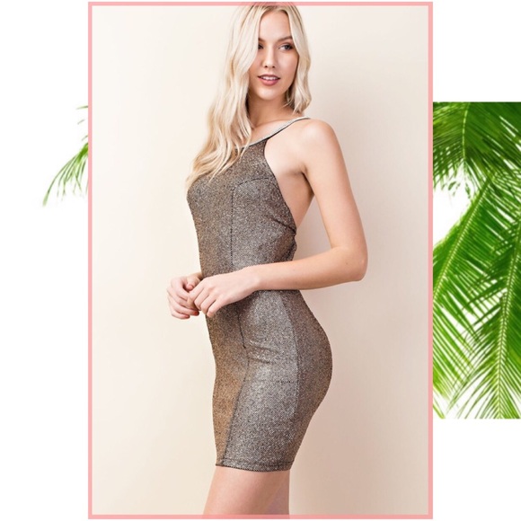 “Gold” Holiday Mini Tank Dress - Picture 4 of 5